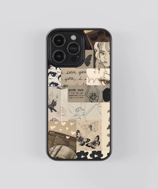 Punk Rock Vintage Glass Phone Case Cover