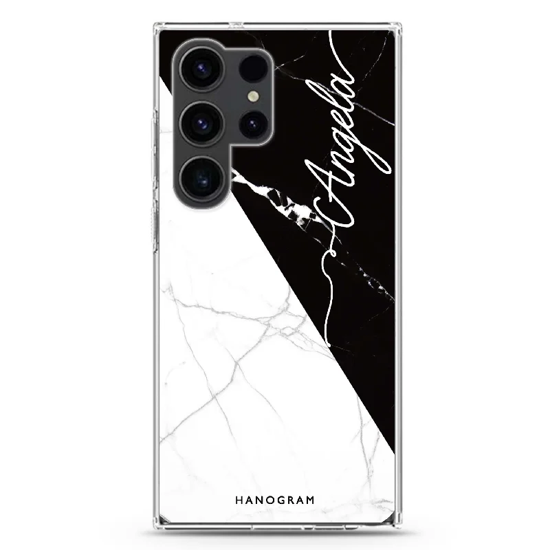 Black And White Marble Samsung Galaxy 水晶透明保護殼