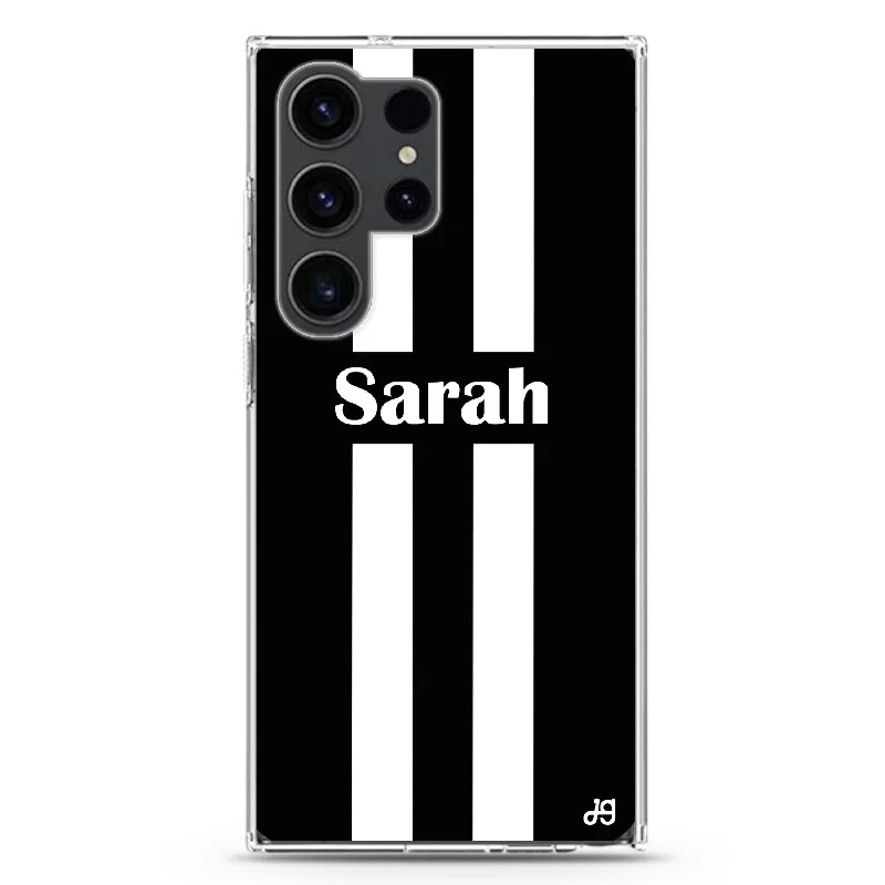 Black and white Stripes Samsung Galaxy 水晶透明保護殼