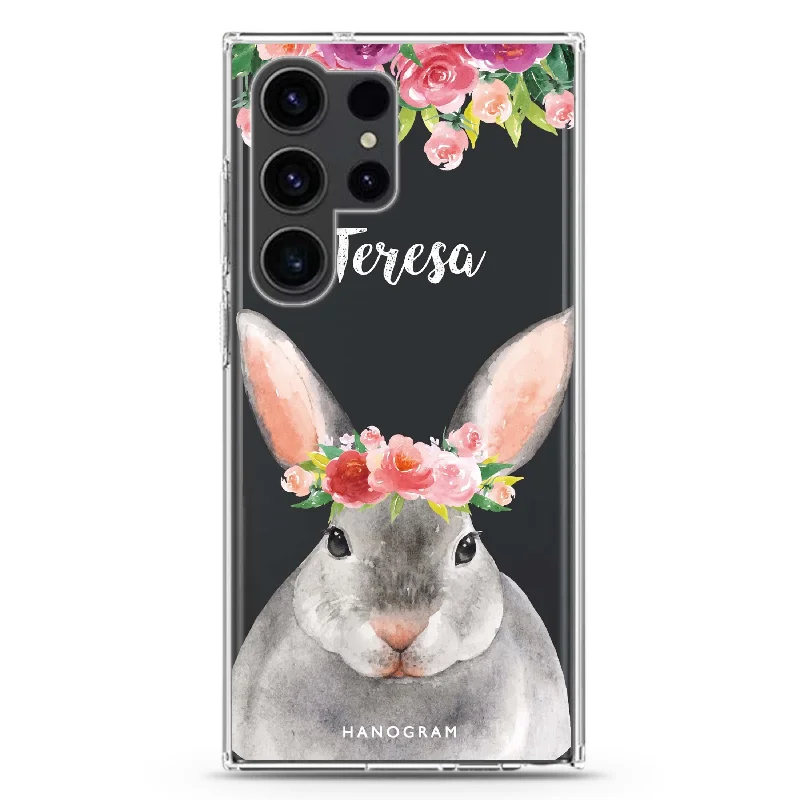 Floral and Bunny Samsung Galaxy 水晶透明保護殼