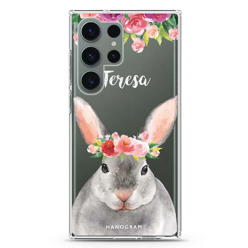 Floral and Bunny Samsung Galaxy 水晶透明保護殼