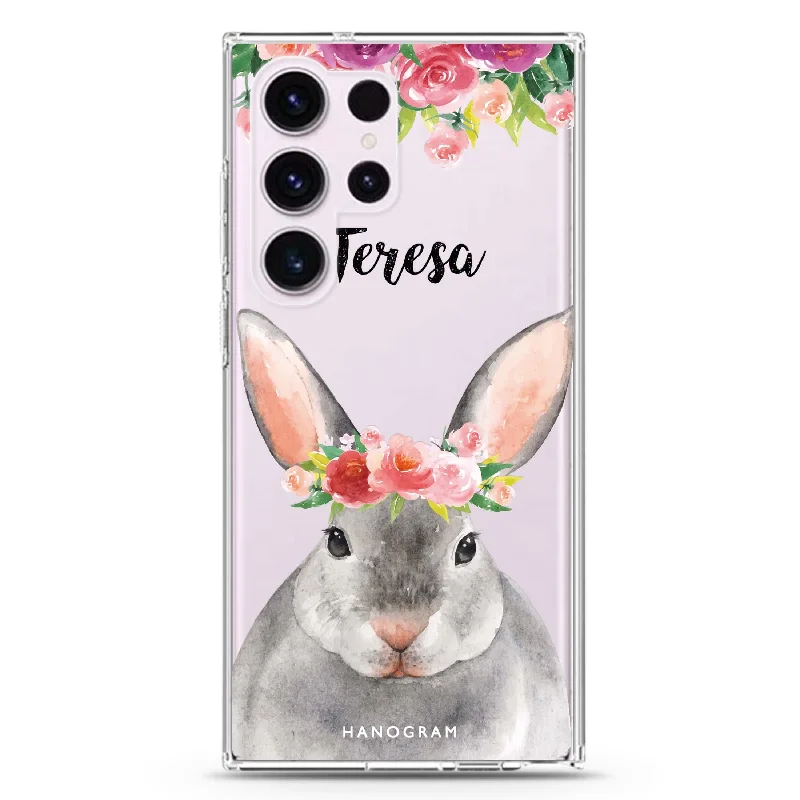 Floral and Bunny Samsung Galaxy 水晶透明保護殼