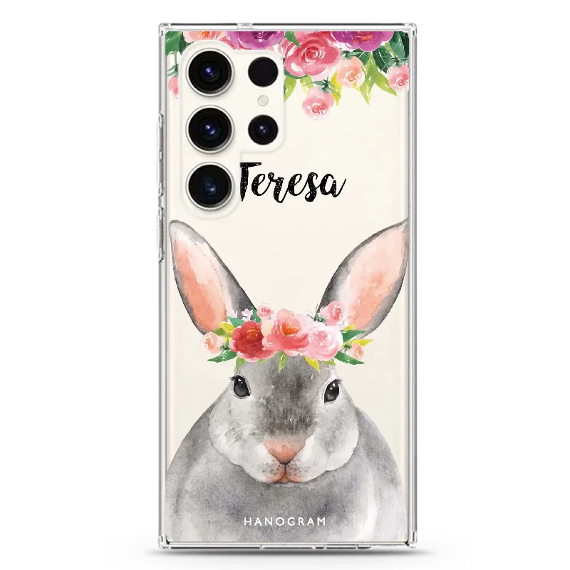 Floral and Bunny Samsung Galaxy 水晶透明保護殼