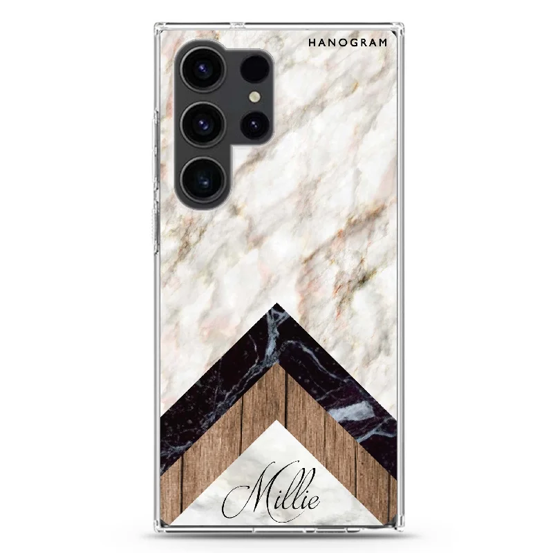 Marble & Wood Samsung Galaxy 水晶透明保護殼