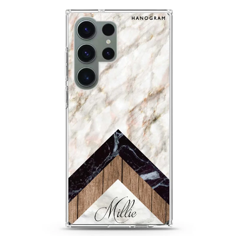 Marble & Wood Samsung Galaxy 水晶透明保護殼