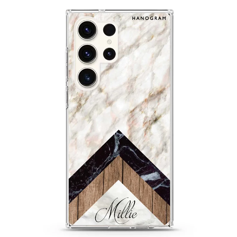 Marble & Wood Samsung Galaxy 水晶透明保護殼