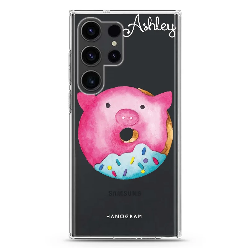 Sweet donut piggy Samsung Galaxy 水晶透明保護殼