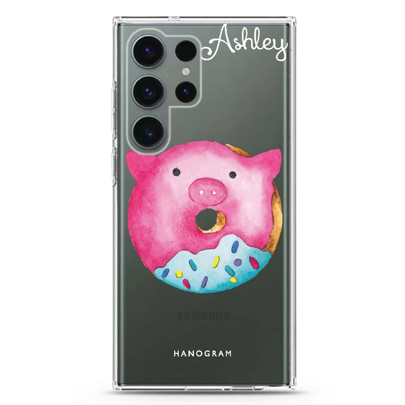 Sweet donut piggy Samsung Galaxy 水晶透明保護殼