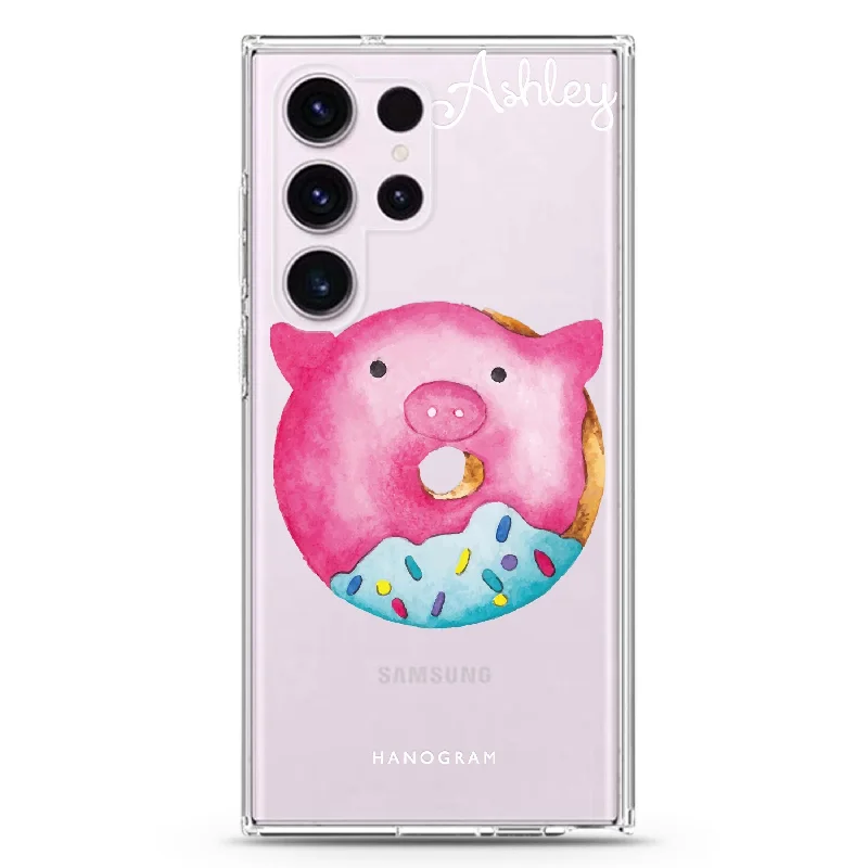 Sweet donut piggy Samsung Galaxy 水晶透明保護殼