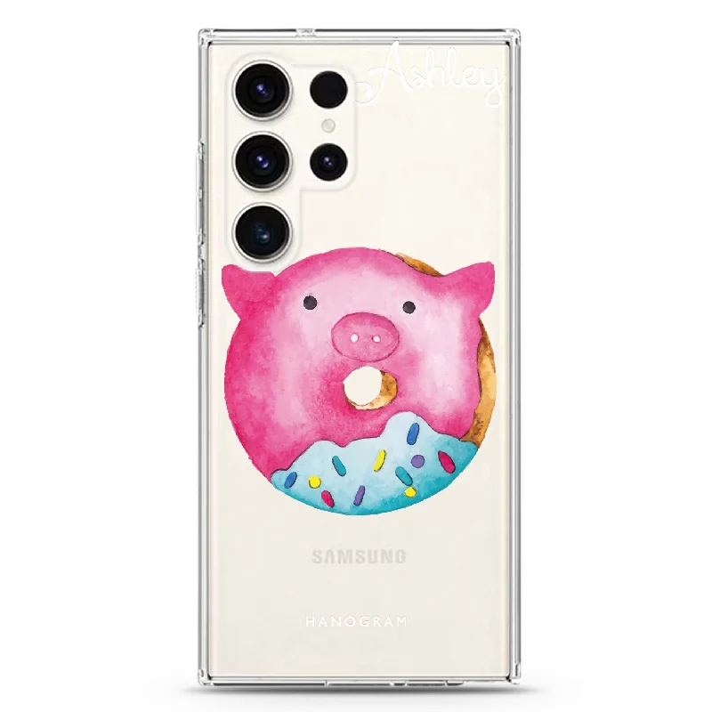 Sweet donut piggy Samsung Galaxy 水晶透明保護殼