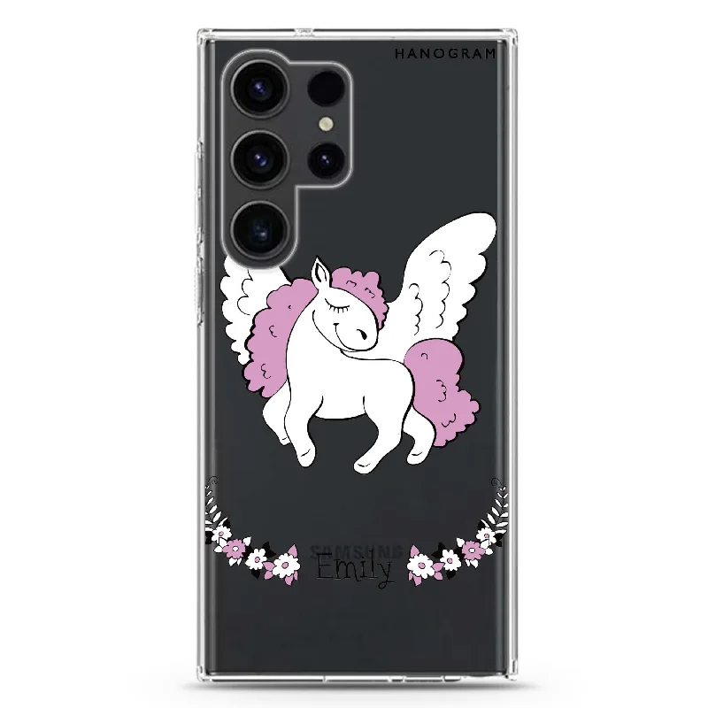 White Unicorn Samsung Galaxy 水晶透明保護殼